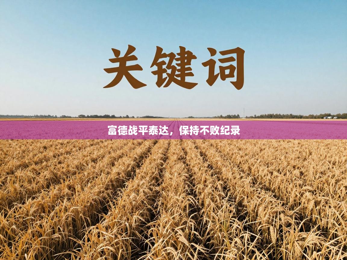 富德战平泰达，保持不败纪录